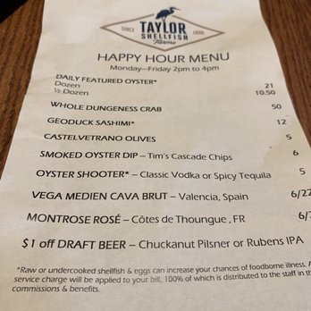 Taylor Shellfish Farms - Hr menu - Seafood Near Me - Seattle, Washington