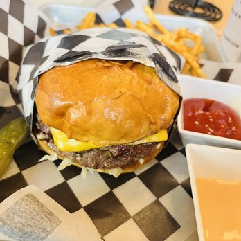 Kitchen 101 - K101 Burger with fries - Diners Near Me - Irving, Texas