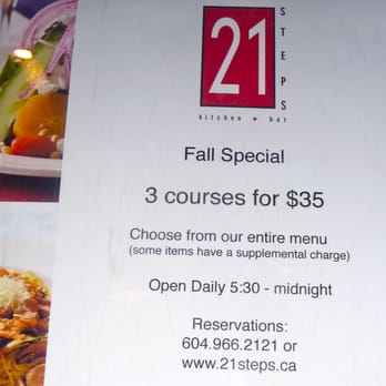 21 Steps Kitchen & Bar - nice price; we took dessert "to go" as the 1st 2 courses were generously-sized - Steakhouses Near Me - Whistler, British Columbia