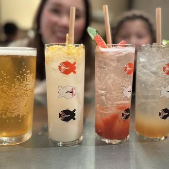Kingyo - various virgin cocktails - yuzu, strawberry, lemonade - Japanese Near Me - Vancouver, British Columbia