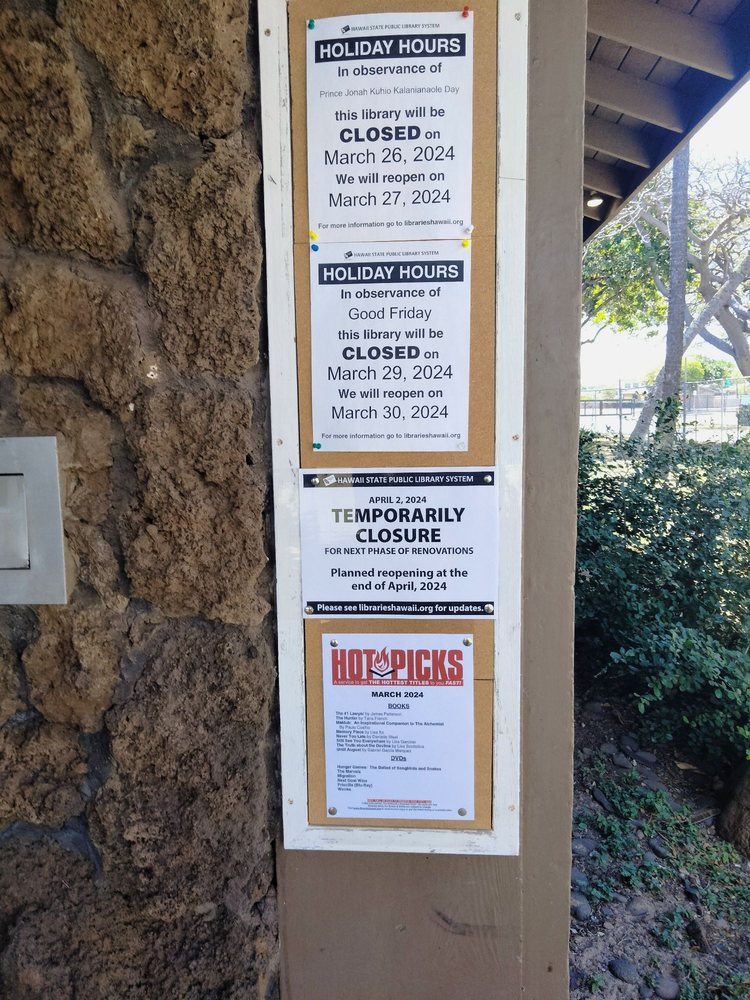 HAWAII STATE PUBLIC LIBRARY SYSTEM KAHULUI LIBRARY Updated July