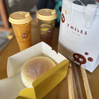 7 Miles Tea Lab - MANGO PASSION FRUIT TEA, SMASHED LIME EARL GREY & ORIGINAL CASTELLA - Desserts Near Me - Los Angeles, California