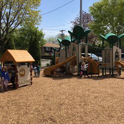 East Williston Toddler Park - Little house and slide