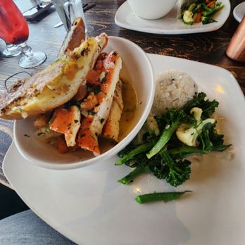 The Fish Hopper - King crab with sticky rice and veggies - Seafood Near Me - Monterey, California