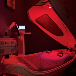 Coastal Sun Spa - Relax in Coastal Sun Spa's Cocoon Wellness Pod, featuring infrared heat and soothing massage to support relaxation and recovery.