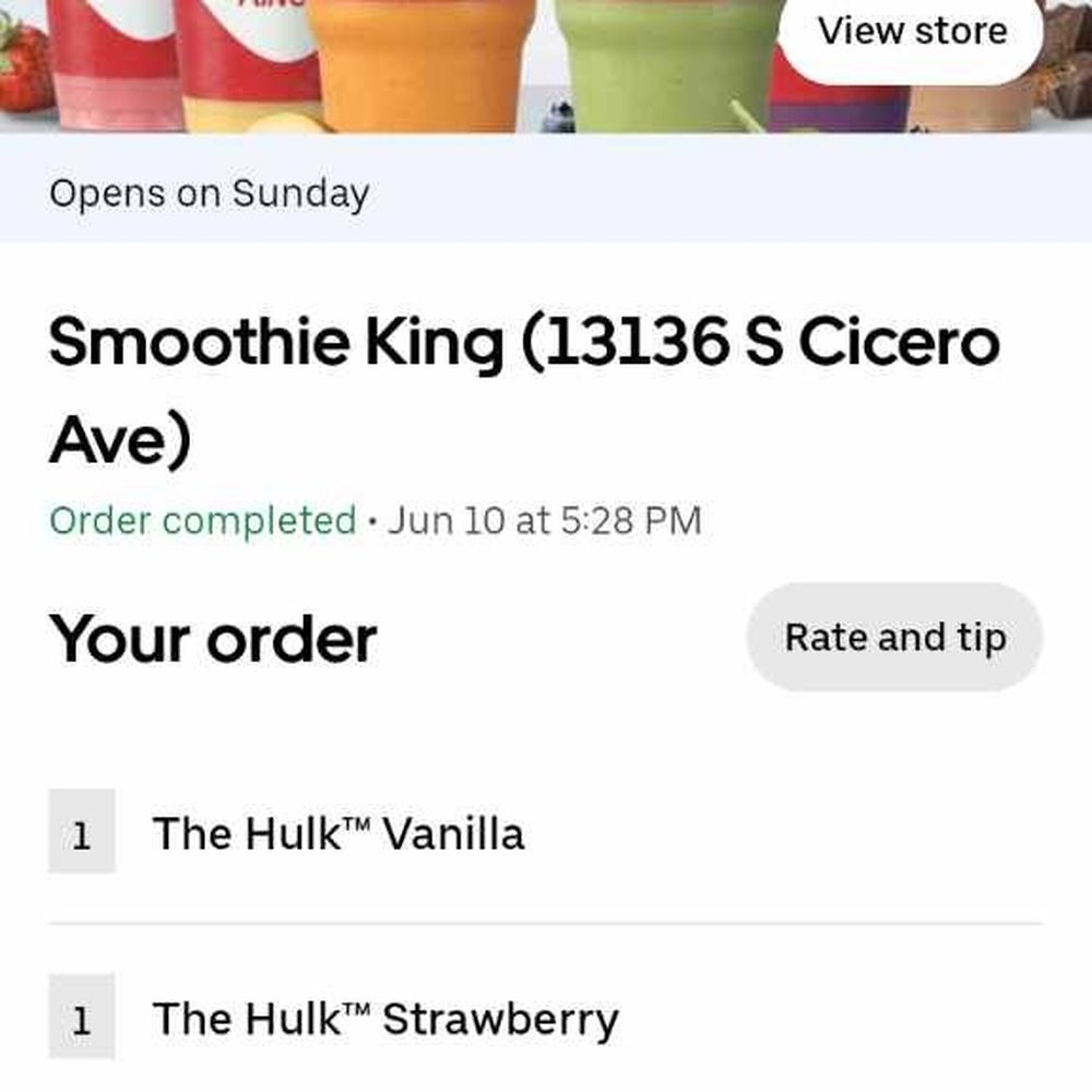 Smoothie King - Ordered 2 Smoothies again w/UberEats on 7/13/23. Unbelievably again, the business only delivered one. Horrible customer service given. - Juice Bars & Smoothies Near Me - Crestwood, Illinois Smoothie King - Ordered 2 Smoothies again w/UberEats on 7/13/23. Unbelievably again, the business only delivered one. Horrible customer service given. - Juice Bars & Smoothies Near Me - Crestwood, Illinois