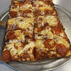 Breadeaux Pizza - Pepperoni and pineapple pan pizza