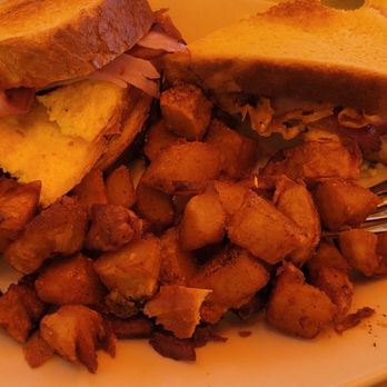 The Cheesecake Factory - Remade breakfast sandwich and potatoes - Desserts Near Me - Kapolei, Hawaii