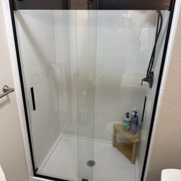 Shower door installation Shower door installation