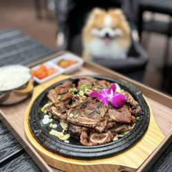 Jeju Kitchen - Kalbi: Korean Beef Short Ribs w/ rice, banchan | $40