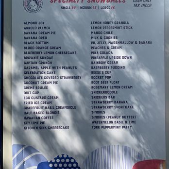 Quality Snowballs - Menu - Shaved Ice Near Me - Baltimore, Maryland