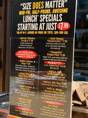 Menu photo 7 Wings Etc Springfield, MO