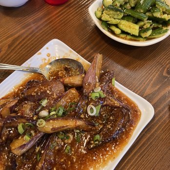 Dumpling House - Eggplant with Garlic Sauce and Cucumber salad - Shanghainese Near Me - Arcadia, California