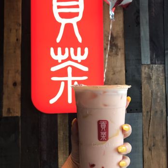 Gong Cha - strawberry green milk tea with pudding - Coffee & Tea Near Me - Annandale, Virginia Gong Cha - strawberry green milk tea with pudding - Coffee & Tea Near Me - Annandale, Virginia