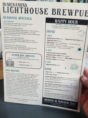 Menu photo 2 McMenamins Lighthouse Brewpub Lincoln City, OR Menu photo 2 McMenamins Lighthouse Brewpub Lincoln City, OR