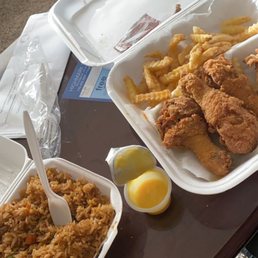 6 wings and fries w/ side of fried rice 6 wings and fries w/ side of fried rice