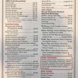 Rocco's Burgers Dogs and Fries - Menu pg1