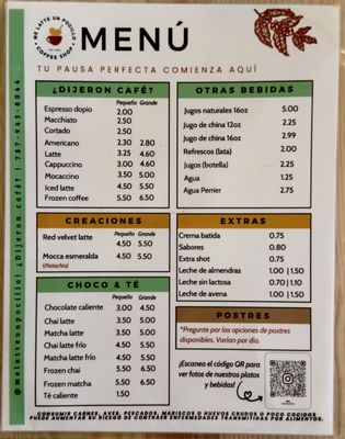 Menu photo 1 Me Latte Un Pocillo San Germán, PR Menu photo 1 Me Latte Un Pocillo San Germán, PR
