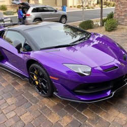 Famous Auto Detailing - Auto detailing diamond detail on a Lamborghini aventador svj