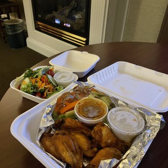 Idletyme - To-go Wings and salad without plastic ware. - American Near Me - Stowe, Vermont
