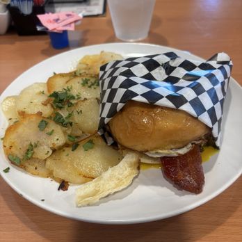 Strange Brews Coffee & Bites - AM burger with fries - Breakfast & Brunch Near Me - Buena Park, California Strange Brews Coffee & Bites - AM burger with fries - Breakfast & Brunch Near Me - Buena Park, California