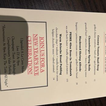 The Oak House - Specials - Wine Bars Near Me - Oradell, New Jersey