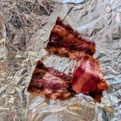 Elmwood Market - This was the amount of turkey bacon on my breakfast sandwich. I think it's one piece cut into three?