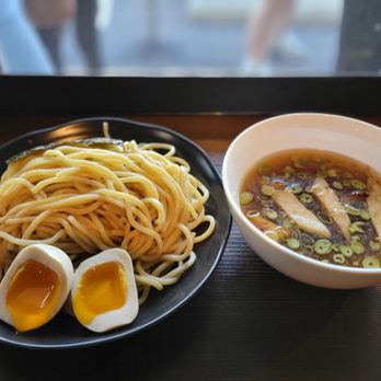 Menya Rui - Original Tsukemen, add egg: Cold rinsed thick noodle, concentrated scallop aroma dipping broth, pork shoulder chasyu, menma, scallion, nori - Ramen Near Me - St. Louis, Missouri Menya Rui - Original Tsukemen, add egg: Cold rinsed thick noodle, concentrated scallop aroma dipping broth, pork shoulder chasyu, menma, scallion, nori - Ramen Near Me - St. Louis, Missouri