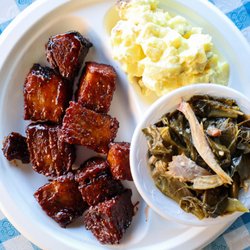Blue Ridge BBQ & Catering - Burnt End Platter w/2 sides
Collard Greens & Potato Salad