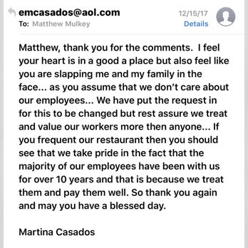 Santiago's II Mexican Restaurant - Email from 12.15.2017 where the owner says "we have put in the request for this change." - Mexican Near Me - Lafayette, Colorado Santiago's II Mexican Restaurant - Email from 12.15.2017 where the owner says "we have put in the request for this change." - Mexican Near Me - Lafayette, Colorado