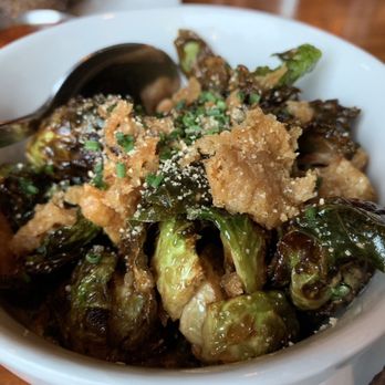 Grey Ghost - Brussels sprouts with fried chicken skins--amazing! - American Near Me - Detroit, Michigan