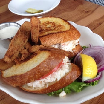 Nick's Seafood Restaurant - Crab sandwich with eggplant fries. $23. - Seafood Near Me - Pacifica, California