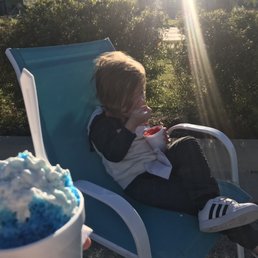 Blue coconut with cream, and watermelon for the little guy