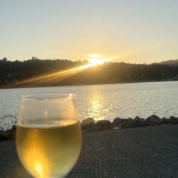 Acqua Hotel - Enjoying our complementary wine with the sunset - Hotels Near Me - Mill Valley, California