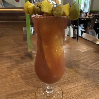 The Toasted Yolk Cafe - Bloody Mary with pickle - Breakfast & Brunch Near Me - Sugar Land, Texas The Toasted Yolk Cafe - Bloody Mary with pickle - Breakfast & Brunch Near Me - Sugar Land, Texas