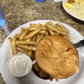 Carolyn's Cafe - Spicy Chicken Sandwich w/ fries - Breakfast & Brunch Near Me - Redlands, California
