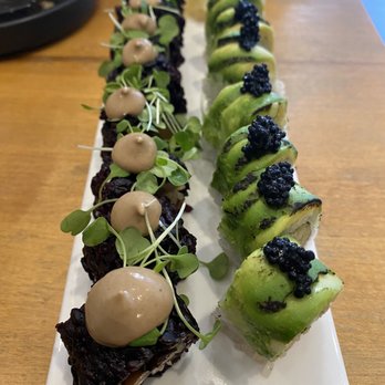 Beyond Sushi - Mighty Mushroom and Charred Avocado Rolls - Sushi Bars Near Me - New York, New York Beyond Sushi - Mighty Mushroom and Charred Avocado Rolls - Sushi Bars Near Me - New York, New York