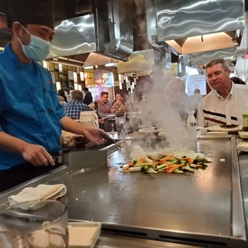 Volcano Steak & Sushi - Hibachi chef at work - Sushi Bars Near Me - Kennesaw, Georgia