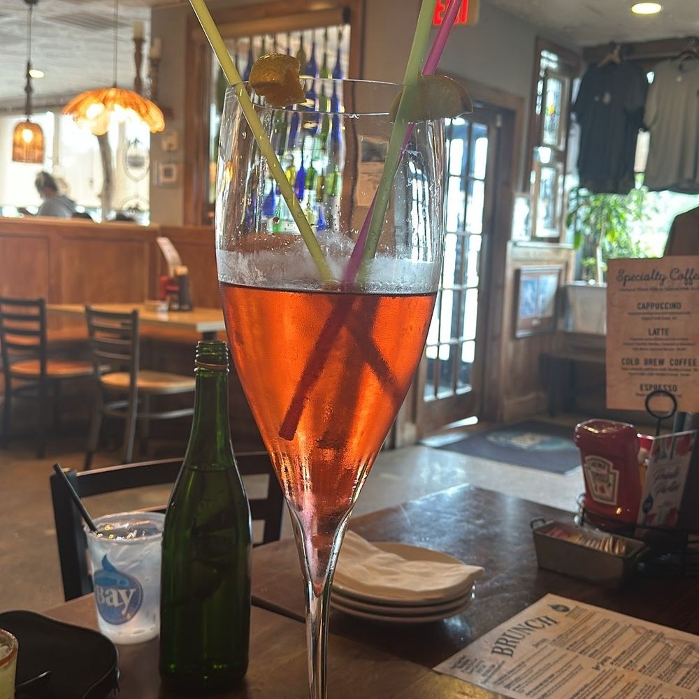 Bay Local Eatery - Big Jumbo mimosa with cranberry juice - New American Near Me - Virginia Beach, Virginia