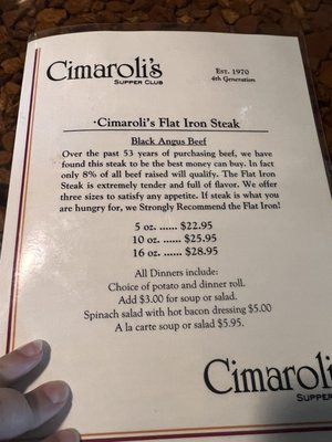 Menu photo 4 Cimaroli's Supper Club Portage, WI Menu photo 4 Cimaroli's Supper Club Portage, WI