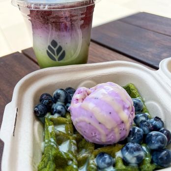 Milk Tea People - Matcha and blueberry lavender - Tea Rooms Near Me - Denver, Colorado