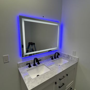 White Brothers Electric - LED lit vanity mirror install - Electricians Near Me