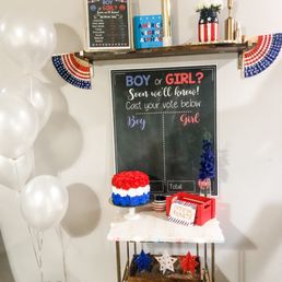 Election theme gender reveal cake. Election theme gender reveal cake.