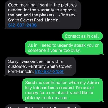 Covert Ford Lincoln - Poor communication. - Car Dealers Near Me - Austin, Texas