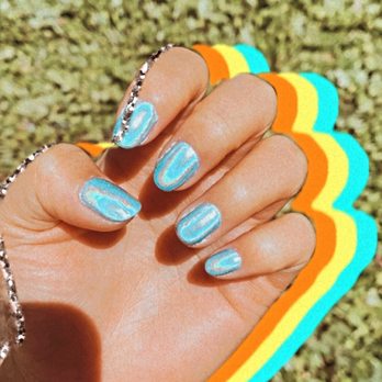 Lena's Nails - Blue Hawaii shellac + chrome - Nail Salons Near Me - Castro Valley, California Lena's Nails - Blue Hawaii shellac + chrome - Nail Salons Near Me - Castro Valley, California