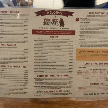 Brother Juniper's - Menu - Breakfast & Brunch Near Me - Memphis, Tennessee Brother Juniper's - Menu - Breakfast & Brunch Near Me - Memphis, Tennessee
