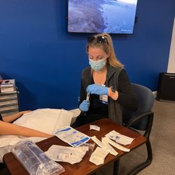 Bright IV Hydration Therapy - RN Cara with a client
