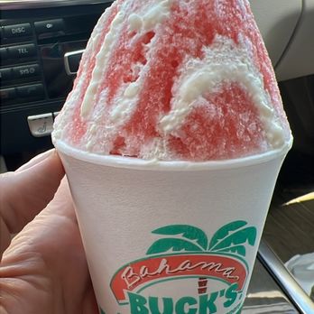 Bahama Buck's - Corpus Christi - Vanilla ice cream and tiger blood snow cone - Shaved Ice Near Me - Corpus Christi, Texas