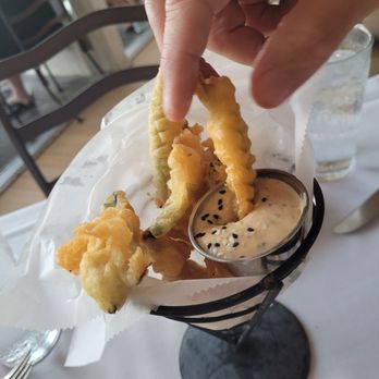 Louie's Backyard - Tempura green beans, lots of coating - New American Near Me - Key West, Florida