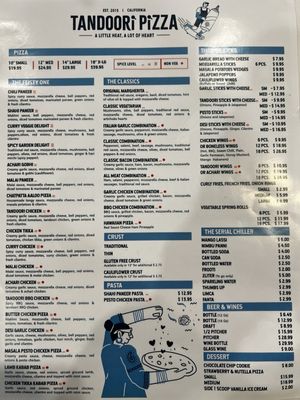 Menu photo 1 Tandoori Pizza Concord, CA Menu photo 1 Tandoori Pizza Concord, CA